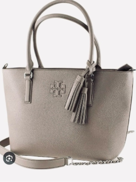 Tory Burch Handbags - TORY BURCH Thea Convertible Leather Tote, gray